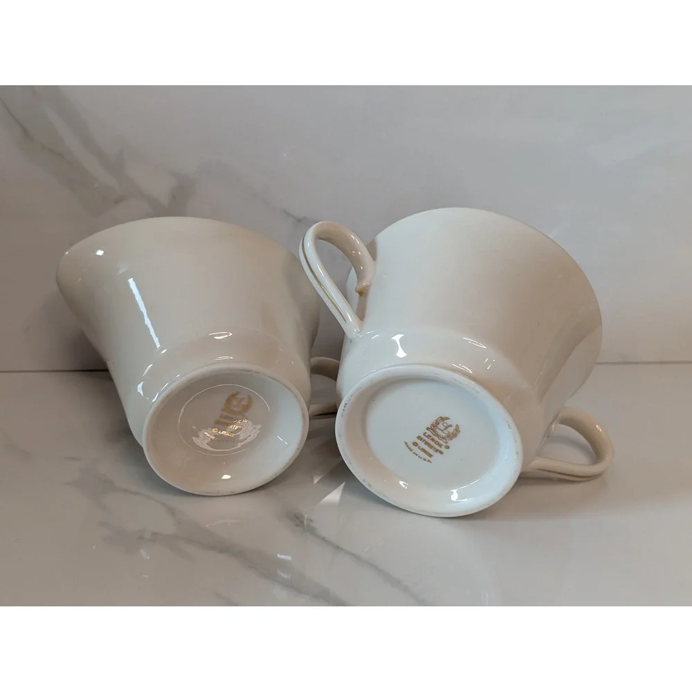 Lenox Hayworth Ivory Porcelain Sugar Bowl with Lid and Creamer Set Gold Trim